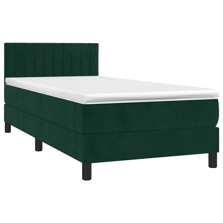 Sommier à lattes de lit avec matelas Vert foncé 100x200 cm - 3