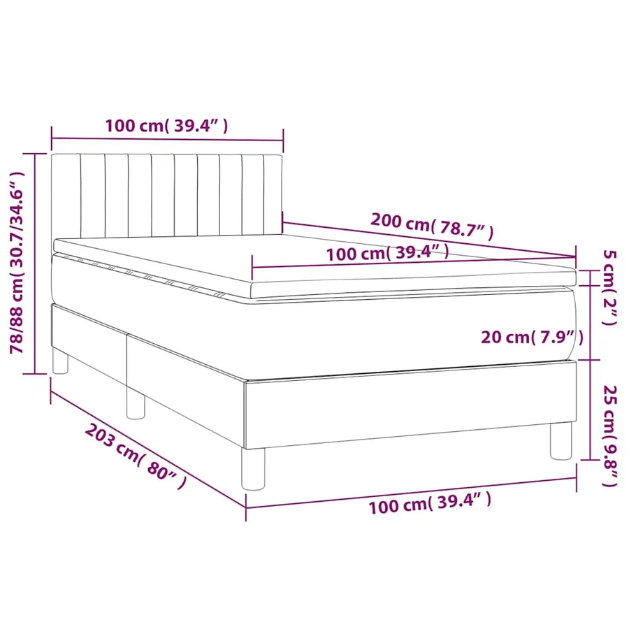 Sommier à lattes de lit avec matelas Vert foncé 100x200 cm - 8