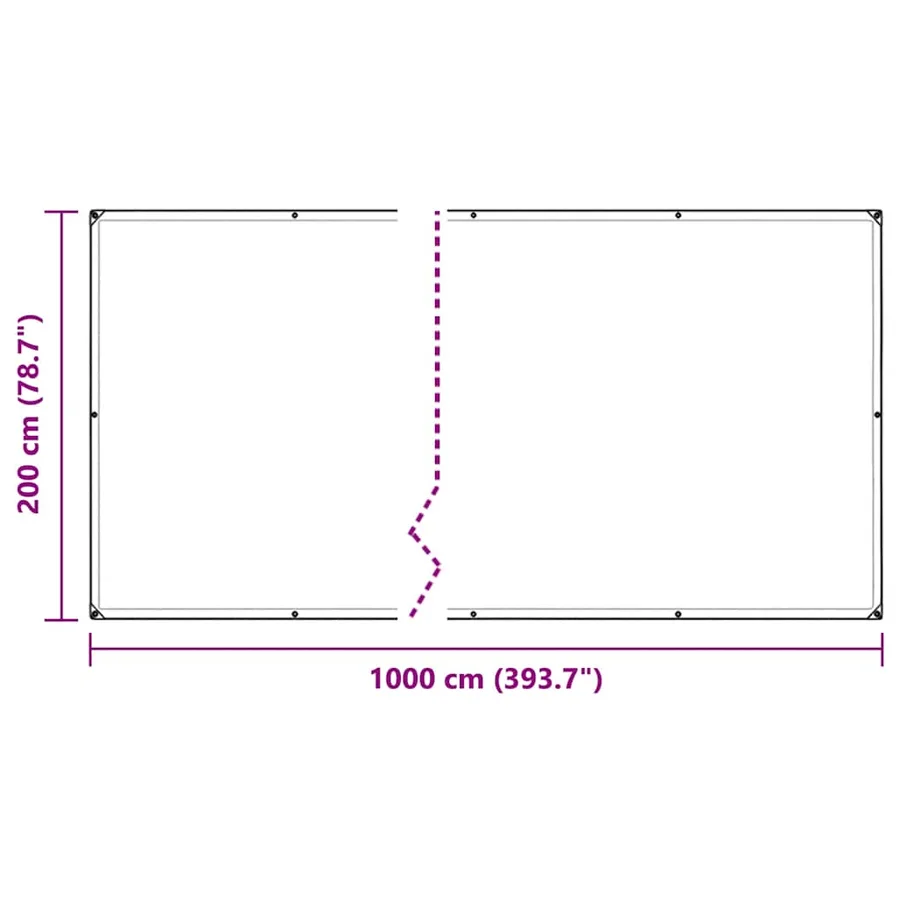 Couverture végétale avec œillets 2x10 m PVC - 10