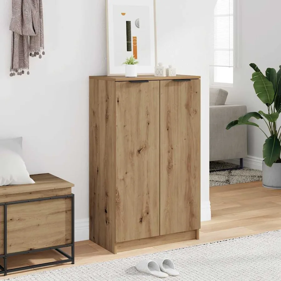 Armoire à chaussures chêne artisanal bois d'ingénierie