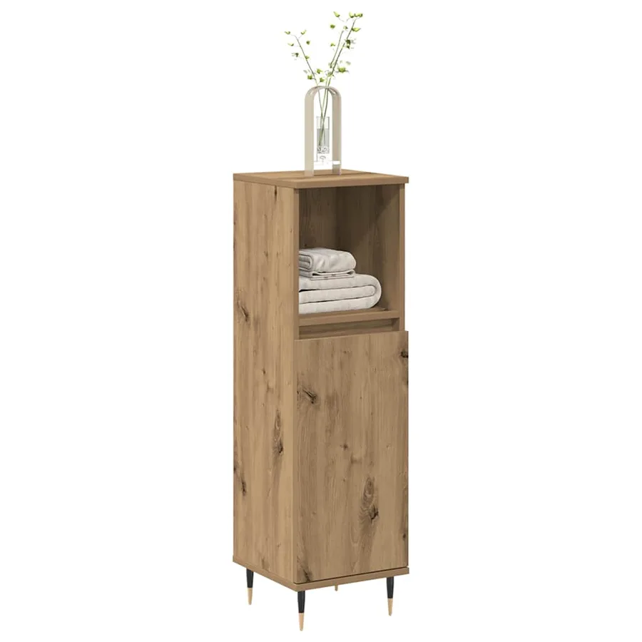 Armoire à chaussures chêne artisanal bois d'ingénierie - 3