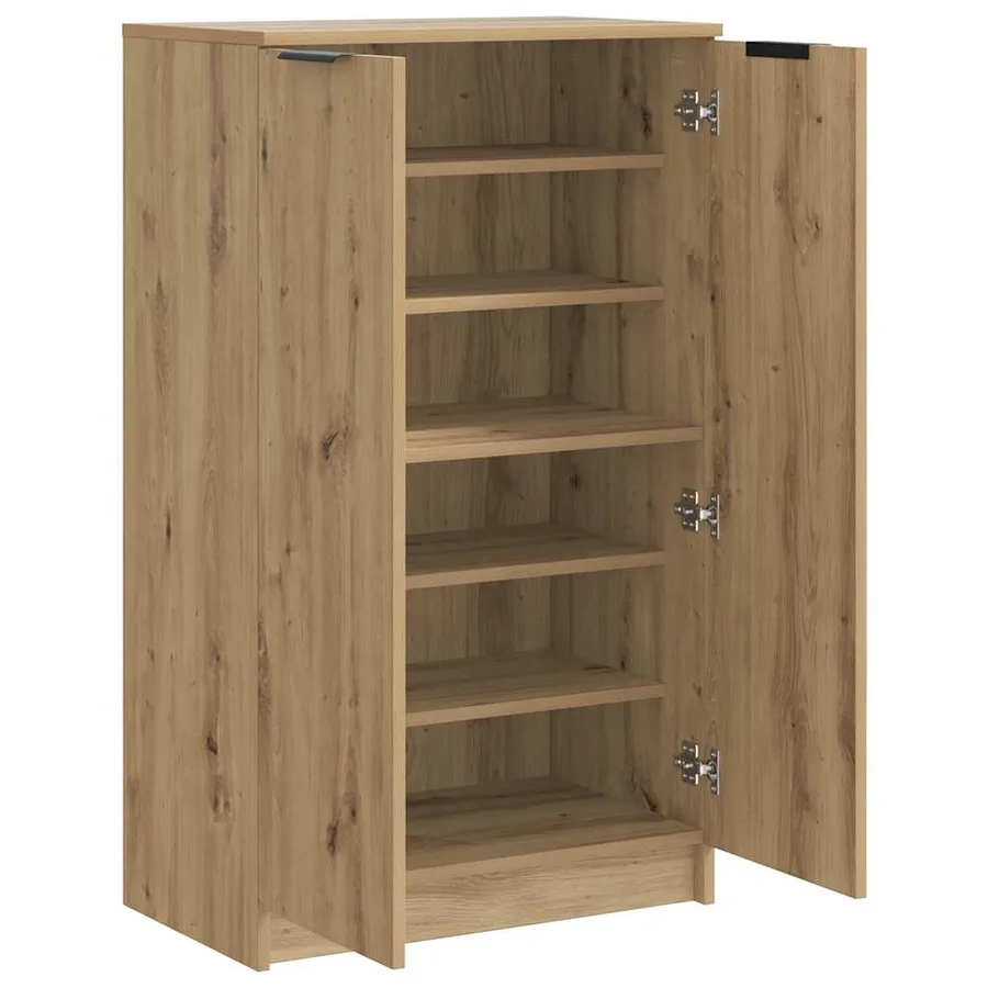 Armoire à chaussures chêne artisanal bois d'ingénierie - 4
