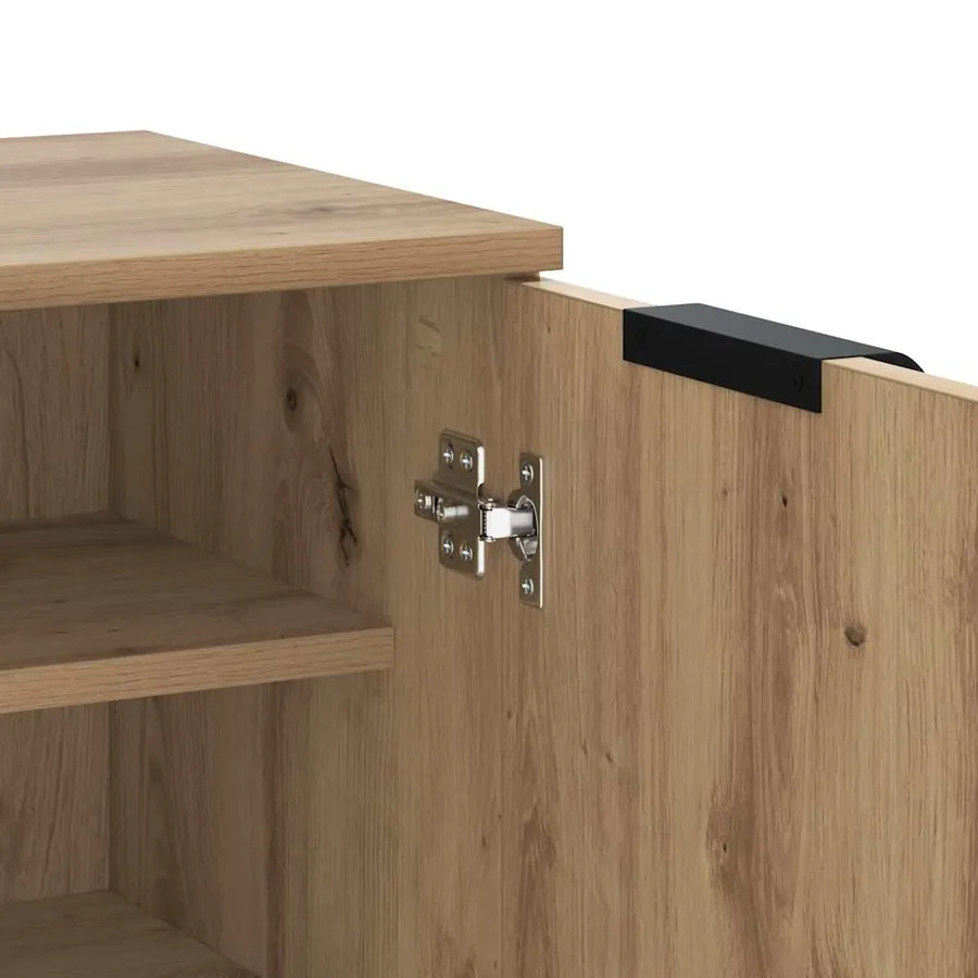 Armoire à chaussures chêne artisanal bois d'ingénierie - 8