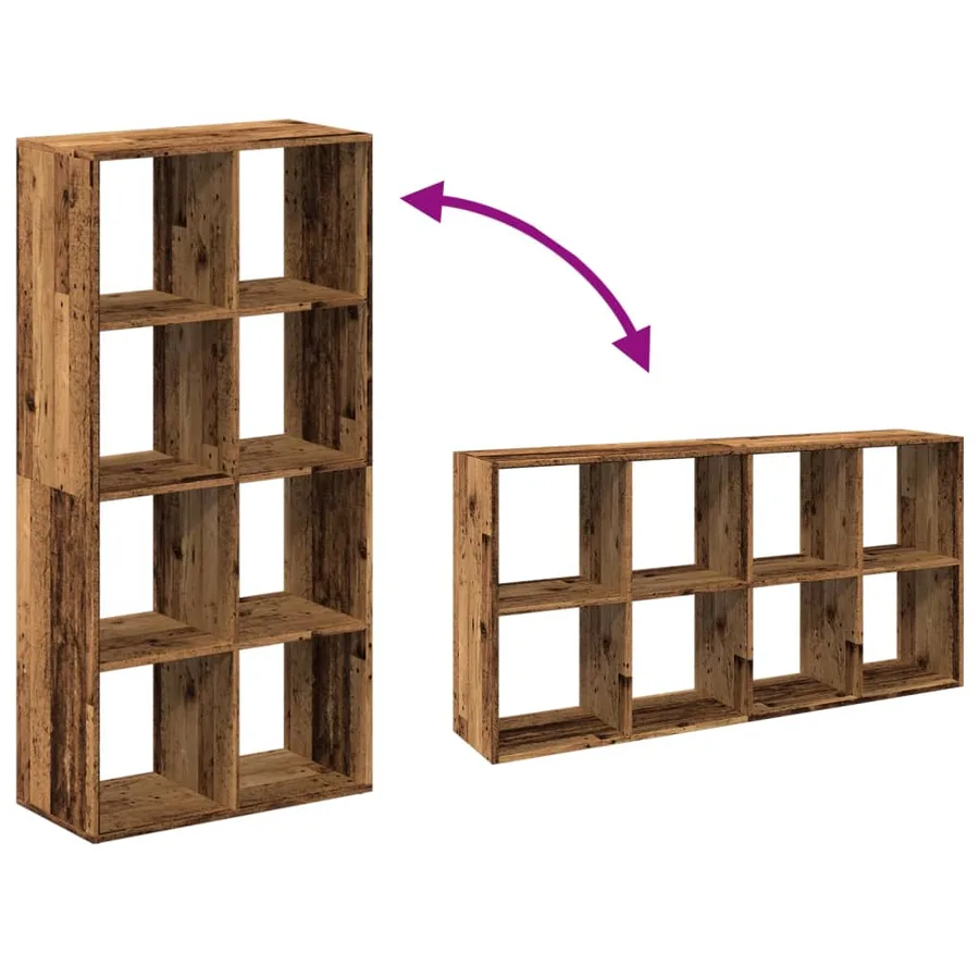 Étagère séparatrice de pièce vieux bois 69,5x29x137,5 cm - 9