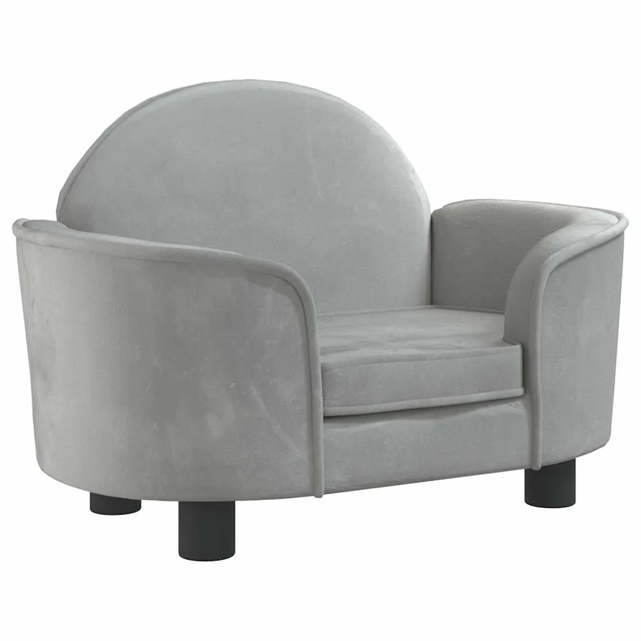 Lit pour chien gris clair 66x40x45 cm velours - 2