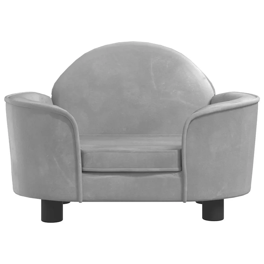 Lit pour chien gris clair 66x40x45 cm velours - 3