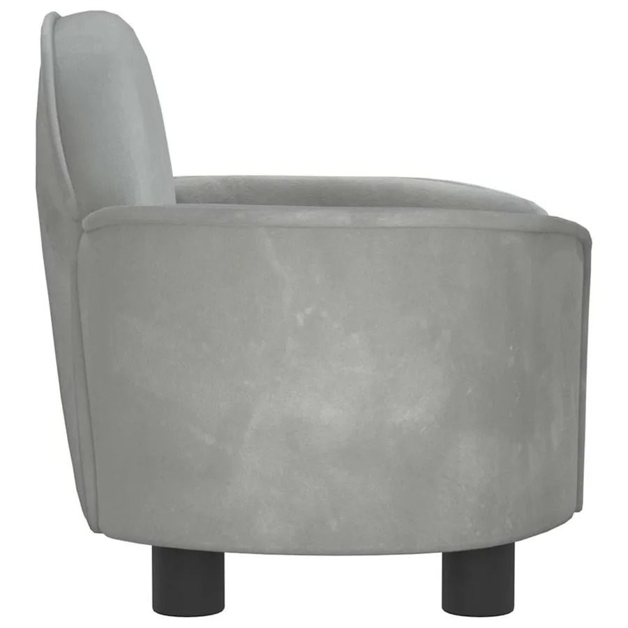 Lit pour chien gris clair 66x40x45 cm velours - 4