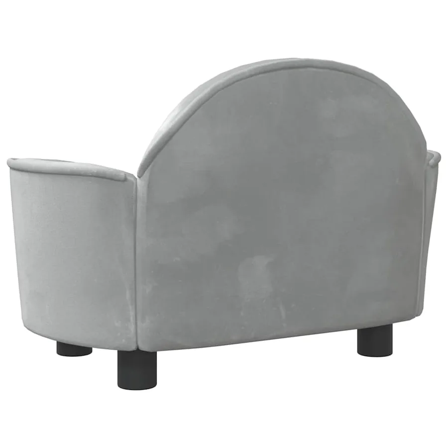 Lit pour chien gris clair 66x40x45 cm velours - 5