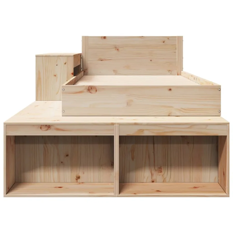 Cadre de lit sans matelas 75x190 cm bois de pin massif - 4