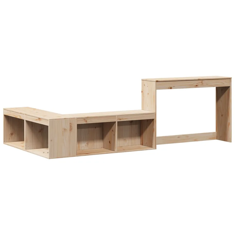 Cadre de lit sans matelas 75x190 cm bois de pin massif - 6