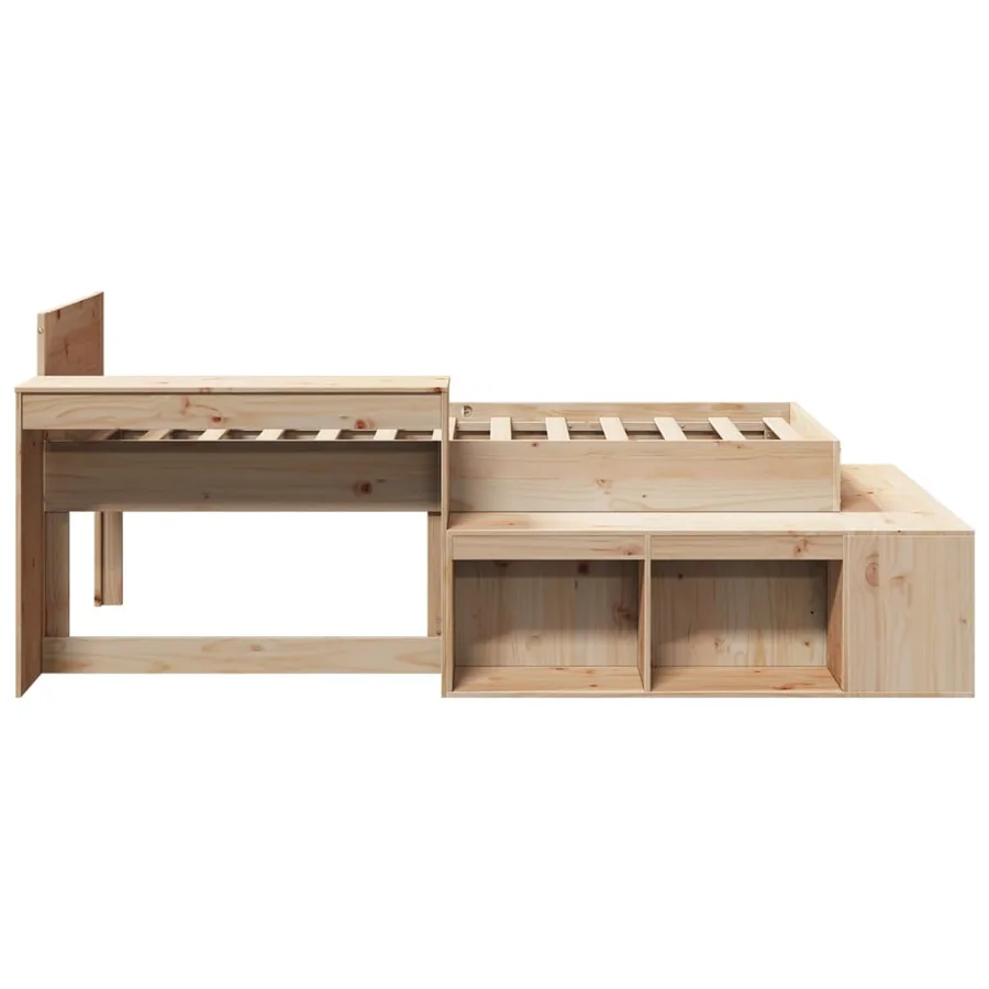 Cadre de lit sans matelas 75x190 cm bois de pin massif - 7