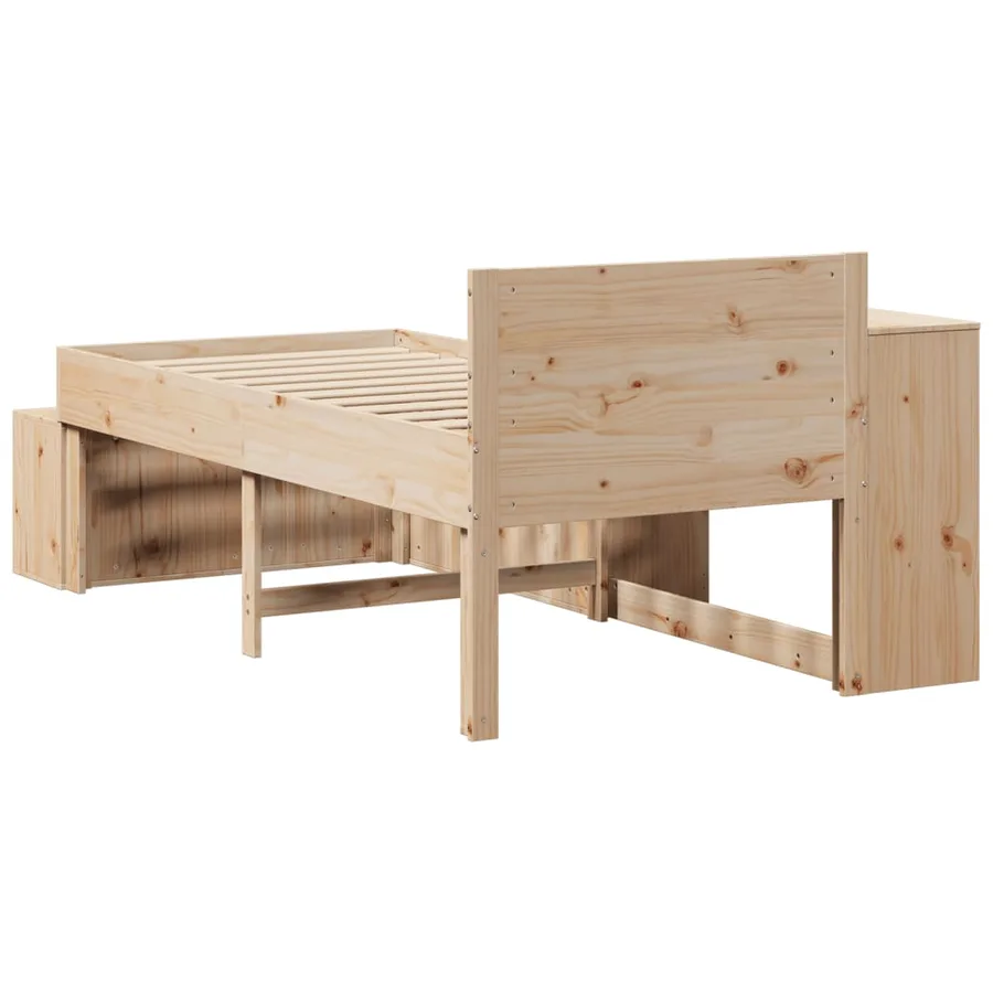 Cadre de lit sans matelas 75x190 cm bois de pin massif - 8