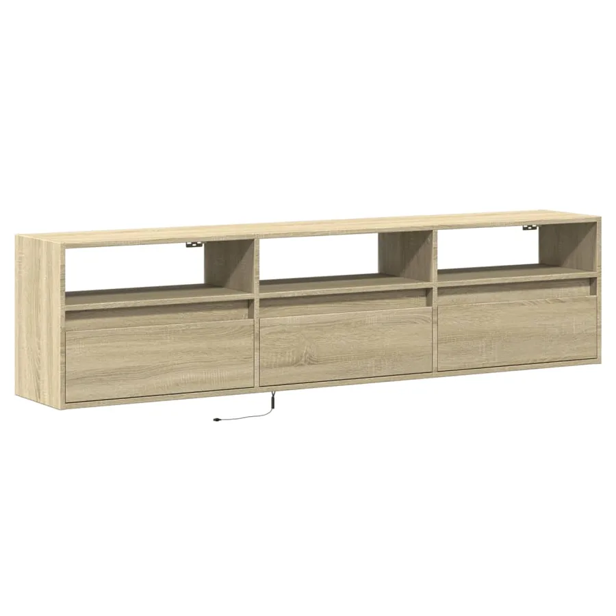 Meuble TV mural avec LED chêne sonoma 180x31x45 cm - 3