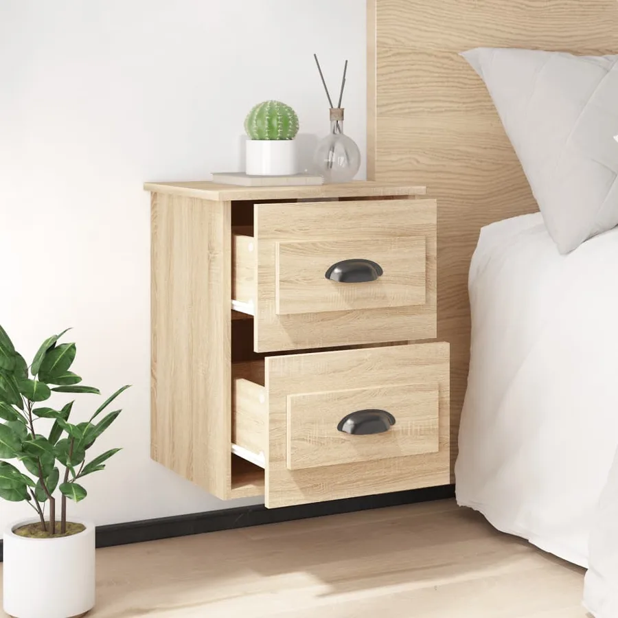 Table de chevet murale chêne sonoma 41,5x36x53 cm - 3