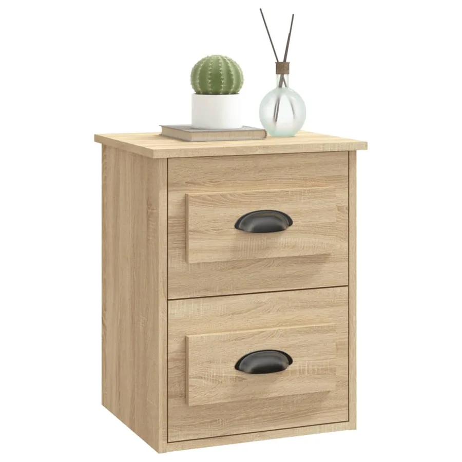 Table de chevet murale chêne sonoma 41,5x36x53 cm - 4