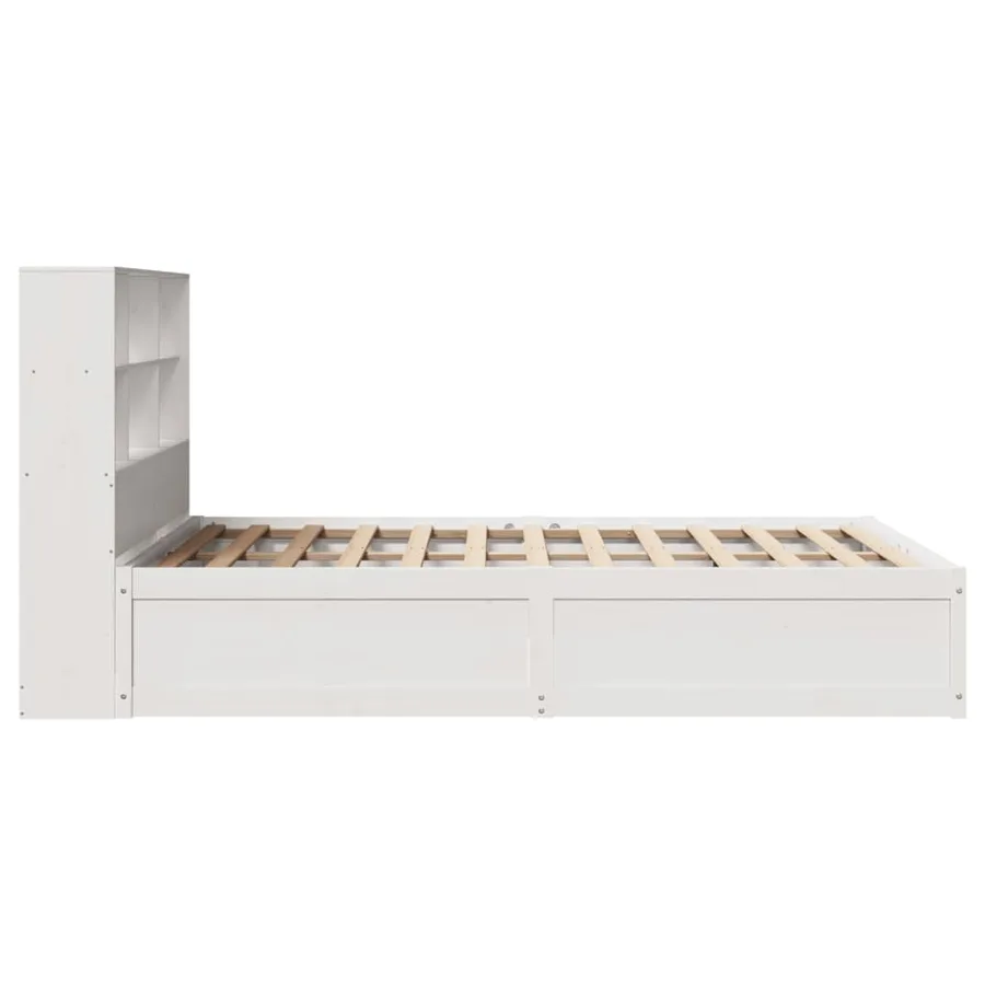 Cadre de lit sans matelas blanc 140x190 cm bois de pin massif - 6