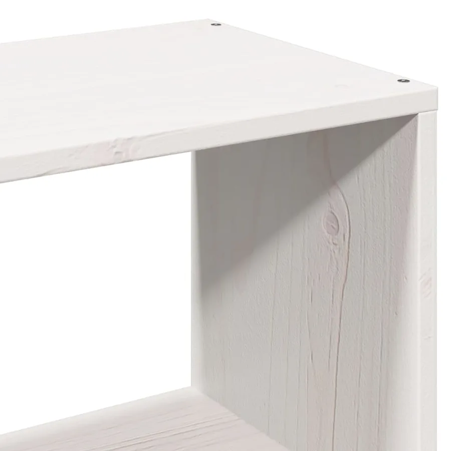 Lit bibliothèque sans matelas blanc 140x200 cm bois pin massif - 9