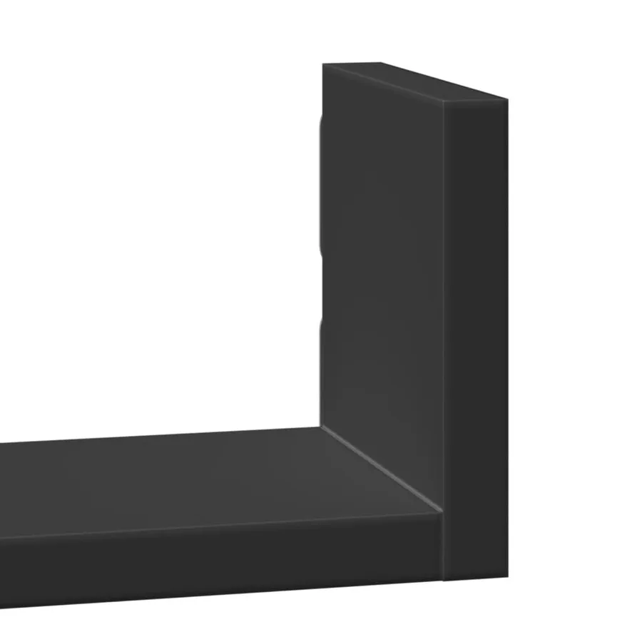 Étagères murales 3 pcs noir bois d'ingénierie - 7