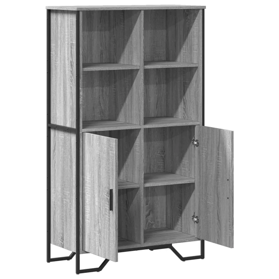 Buffet haut sonoma gris 79,5x35,5x137,5 cm bois d'ingénierie - 8