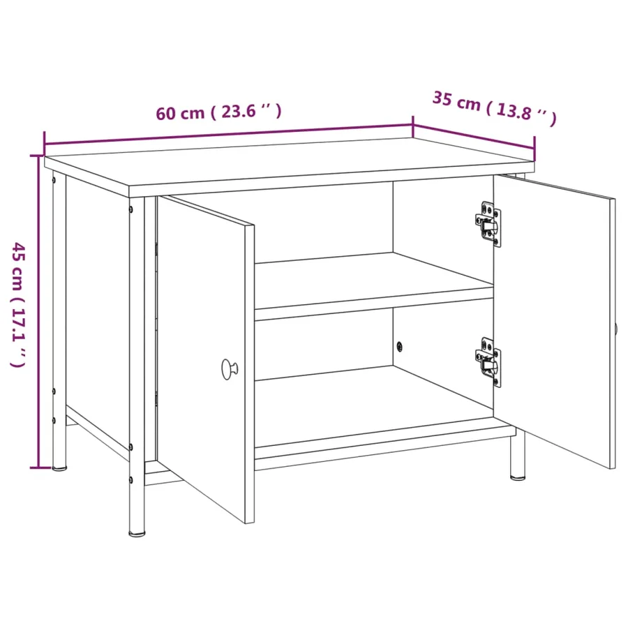 Meuble TV avec portes Chêne Sonoma 60x35x45 cm Bois d'ingénierie - 10