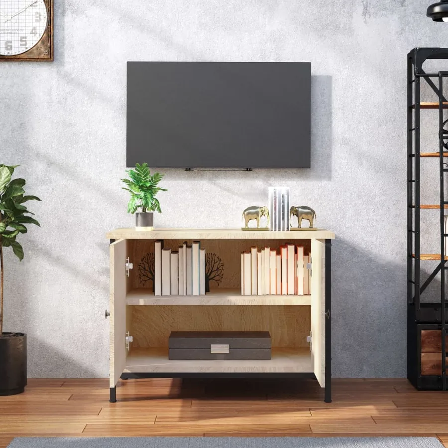 Meuble TV avec portes Chêne Sonoma 60x35x45 cm Bois d'ingénierie - 3