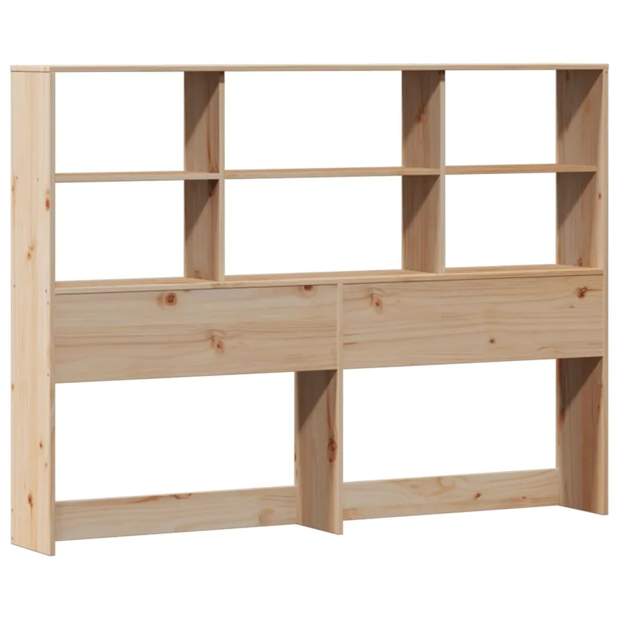 Lit bibliothèque sans matelas 140x200 cm bois massif de pin - 7