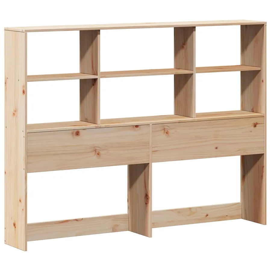 Lit bibliothèque sans matelas 140x190 cm bois massif - 6
