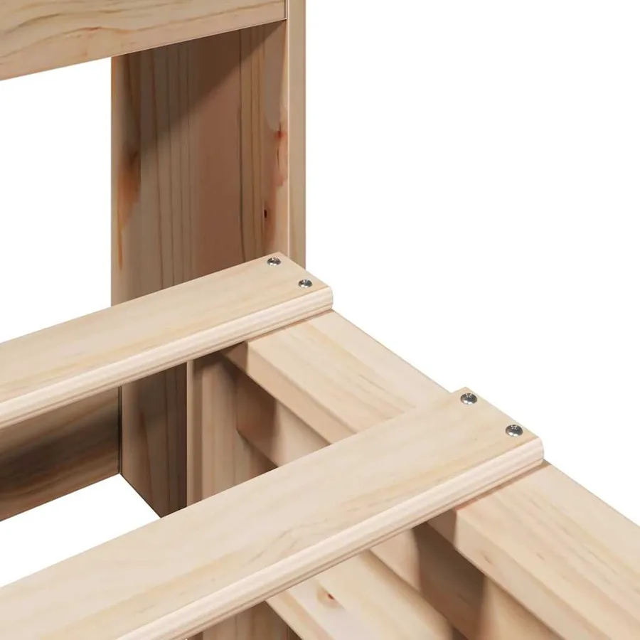 Lit bibliothèque sans matelas 140x190 cm bois massif - 9