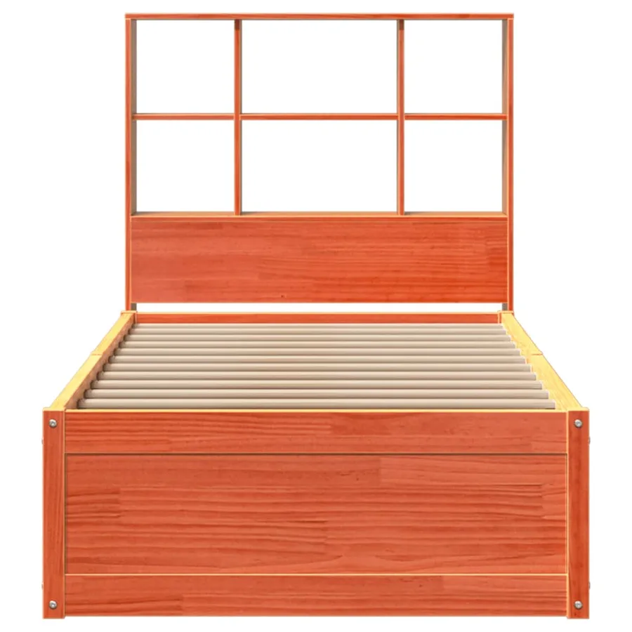 Cadre de lit sans matelas cire marron 100x200cm bois pin massif - 4