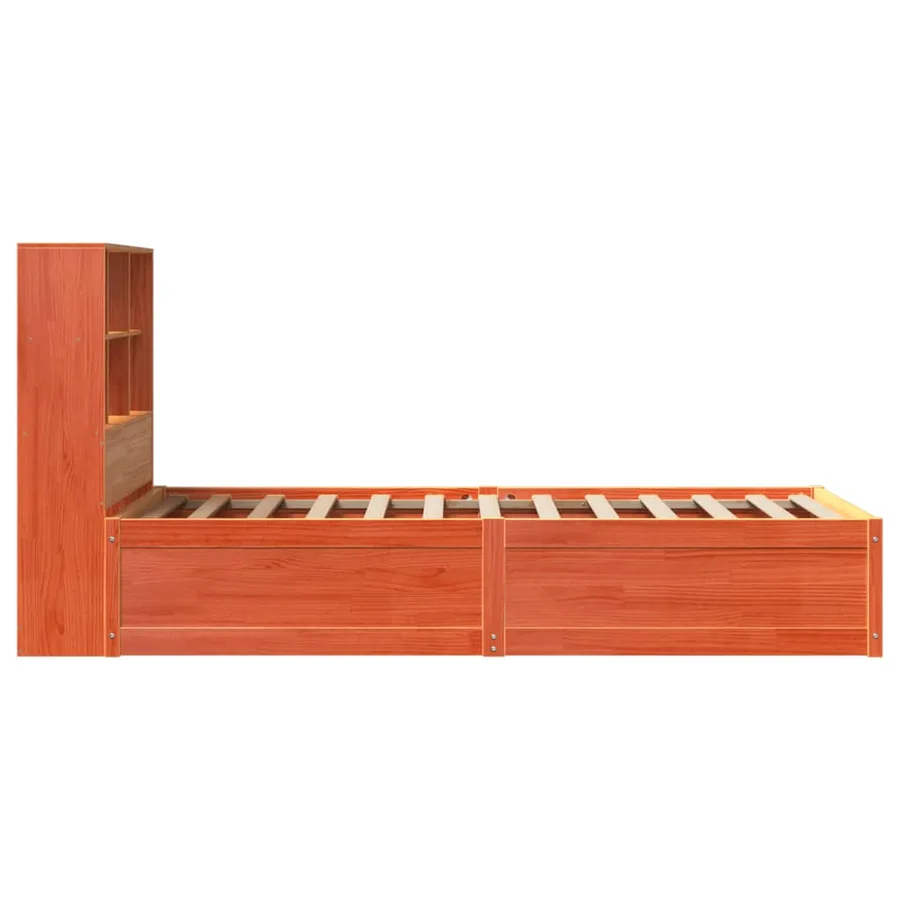 Cadre de lit sans matelas cire marron 100x200cm bois pin massif - 6