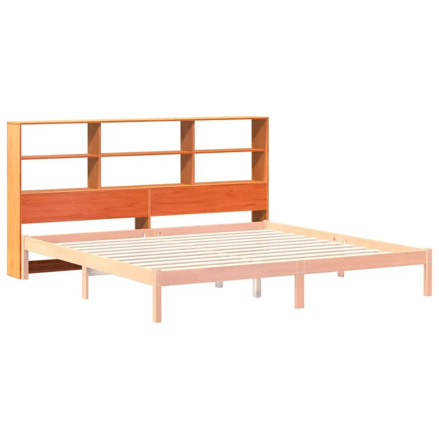 Tête de lit avec rangement cire marron 180cm bois massif de pin - 7
