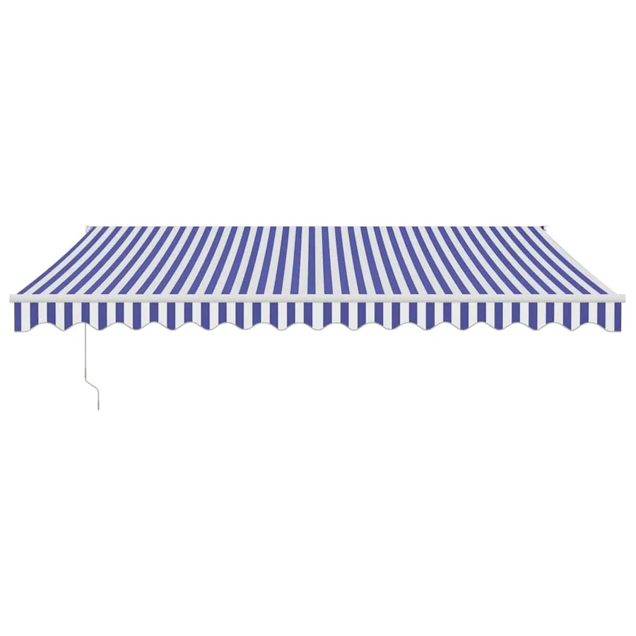Auvent rétractable bleu et blanc 4,5x3 m tissu et aluminium - 3