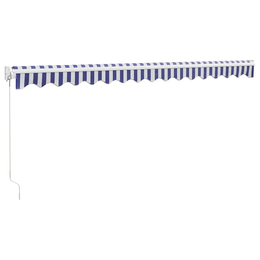Auvent rétractable bleu et blanc 4,5x3 m tissu et aluminium - 6