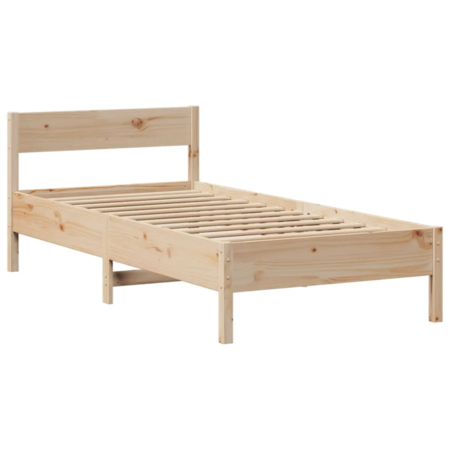 Lit bibliothèque sans matelas 90x190 cm bois de pin massif - 8