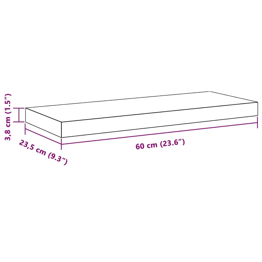 Étagères murales flottantes 4 pcs blanc 60x23,5x3,8 cm MDF - 15