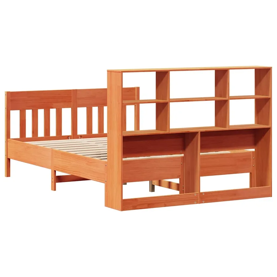 Cadre de lit sans matelas cire marron 150x200cm bois pin massif - 8