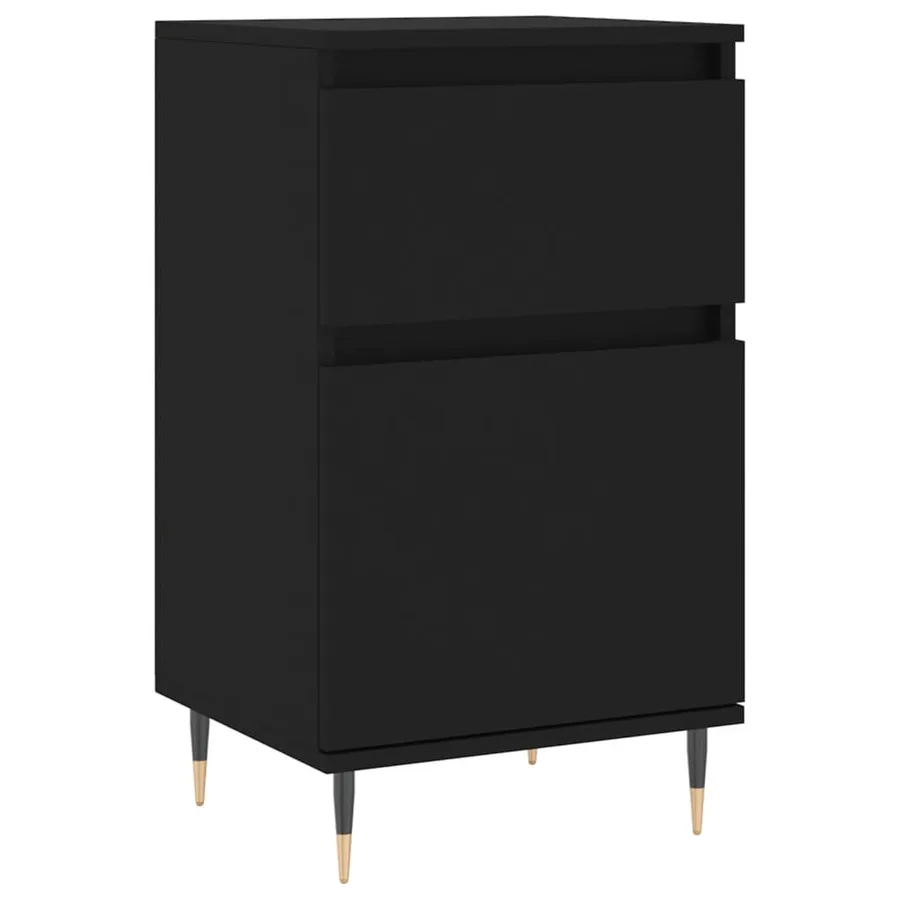 Buffets 2 pcs noir 40x35x70 cm bois d’ingénierie - 5