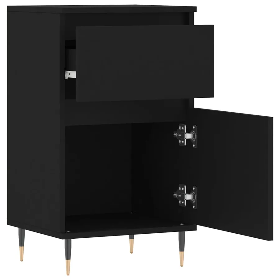 Buffets 2 pcs noir 40x35x70 cm bois d’ingénierie - 7
