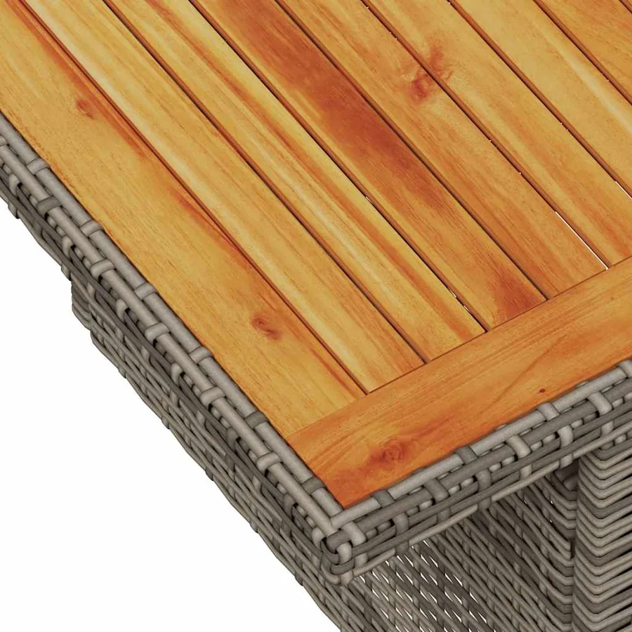 Salon de jardin 5 pcs avec coussins gris résine tressée - 12