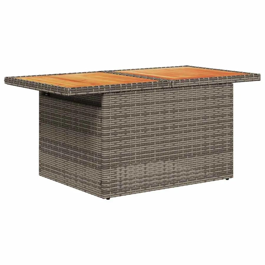 Salon de jardin 5 pcs avec coussins gris résine tressée - 6