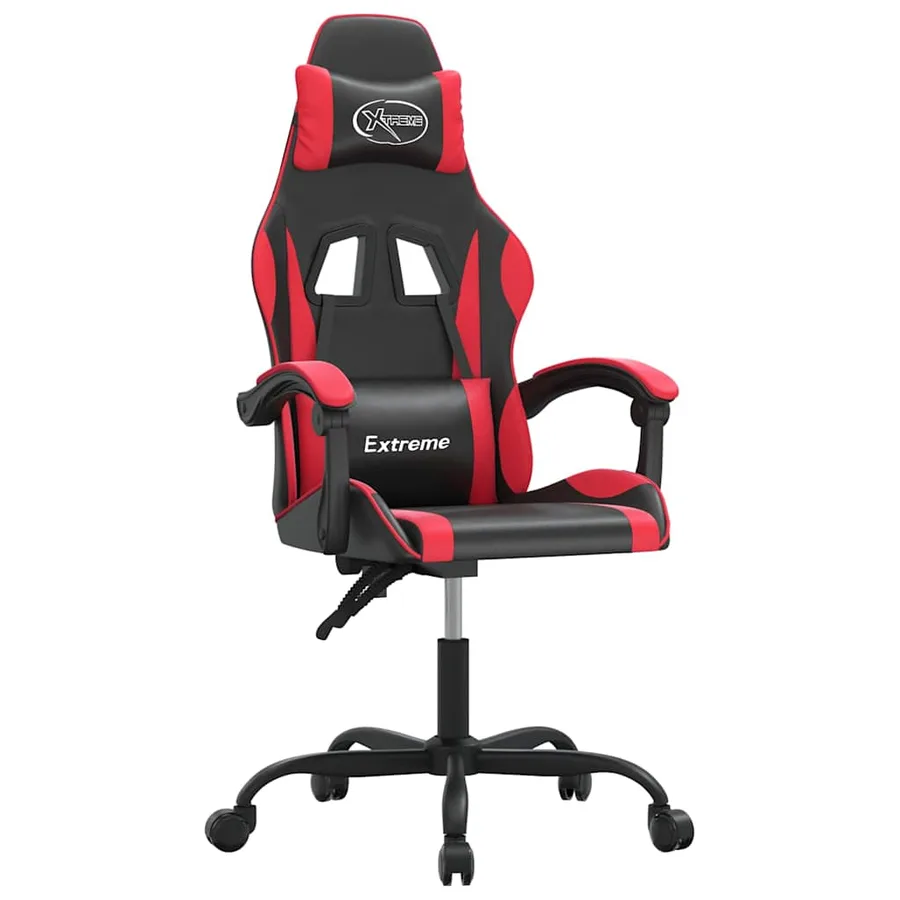 Chaise de jeu pivotante Noir et rouge Similicuir - 2