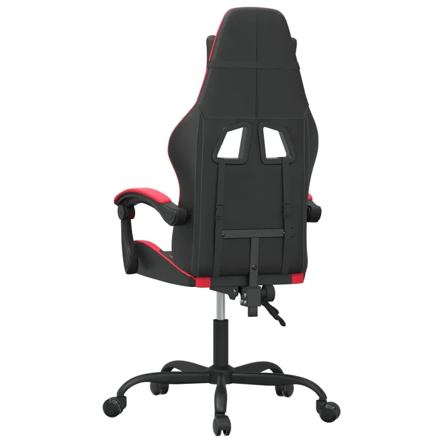 Chaise de jeu pivotante Noir et rouge Similicuir - 5