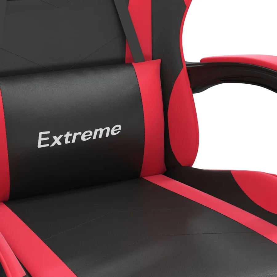 Chaise de jeu pivotante Noir et rouge Similicuir - 6