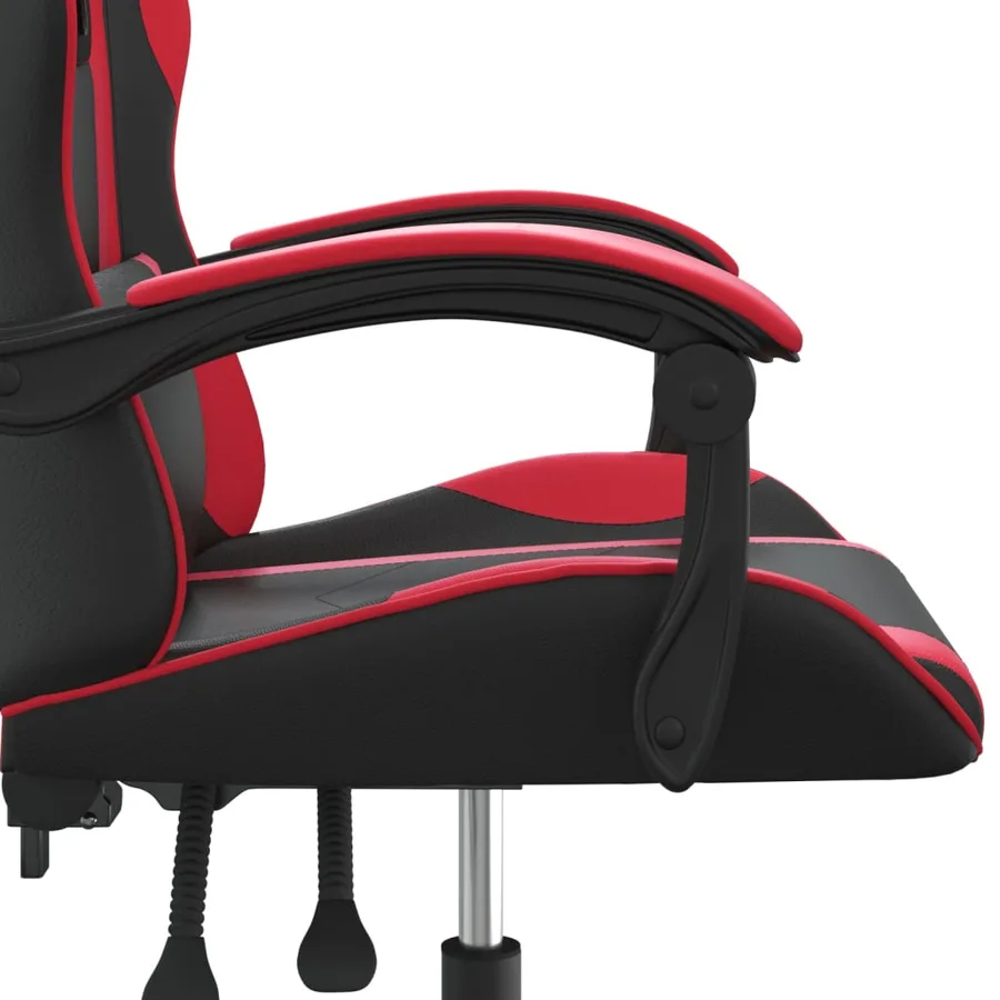Chaise de jeu pivotante Noir et rouge Similicuir - 7