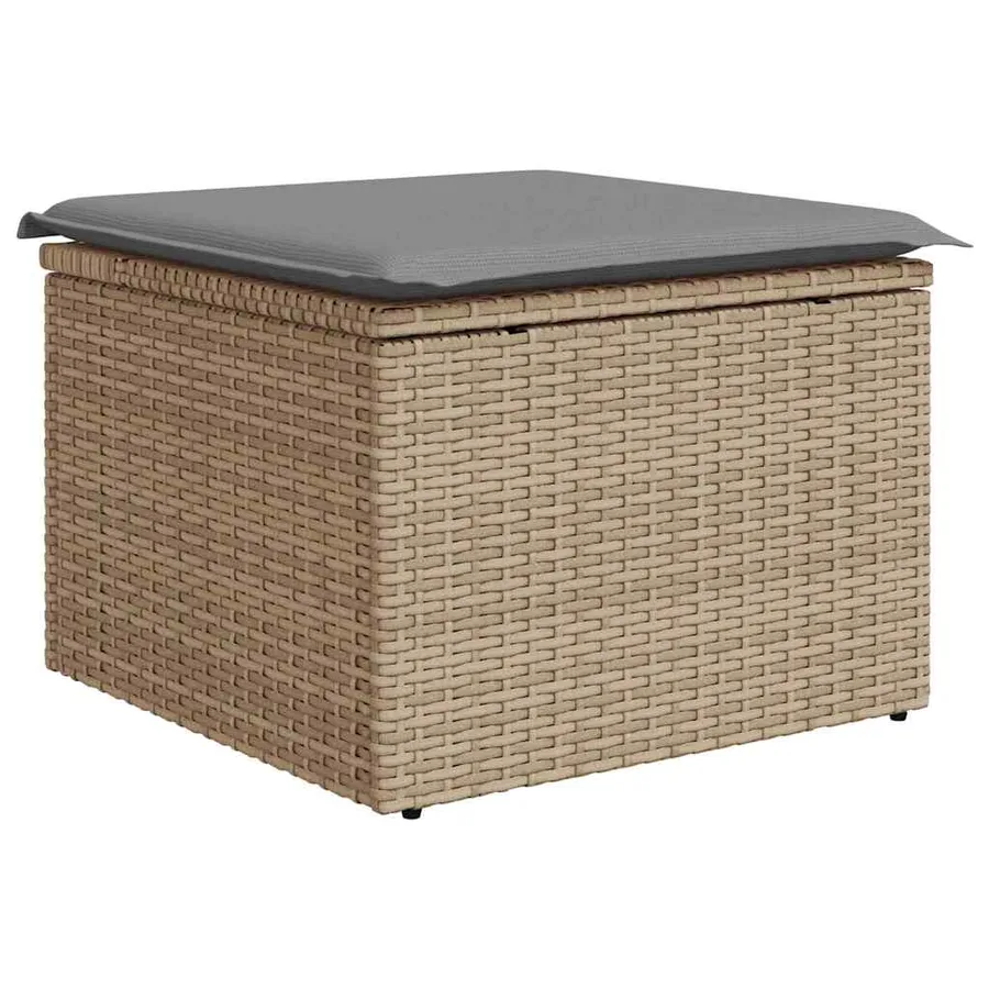 Salon de jardin avec coussins 6 pcs beige résine tressée - 5