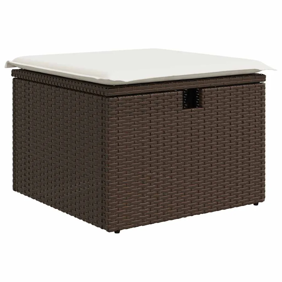 Salon de jardin avec coussins 6 pcs marron résine tressée - 5