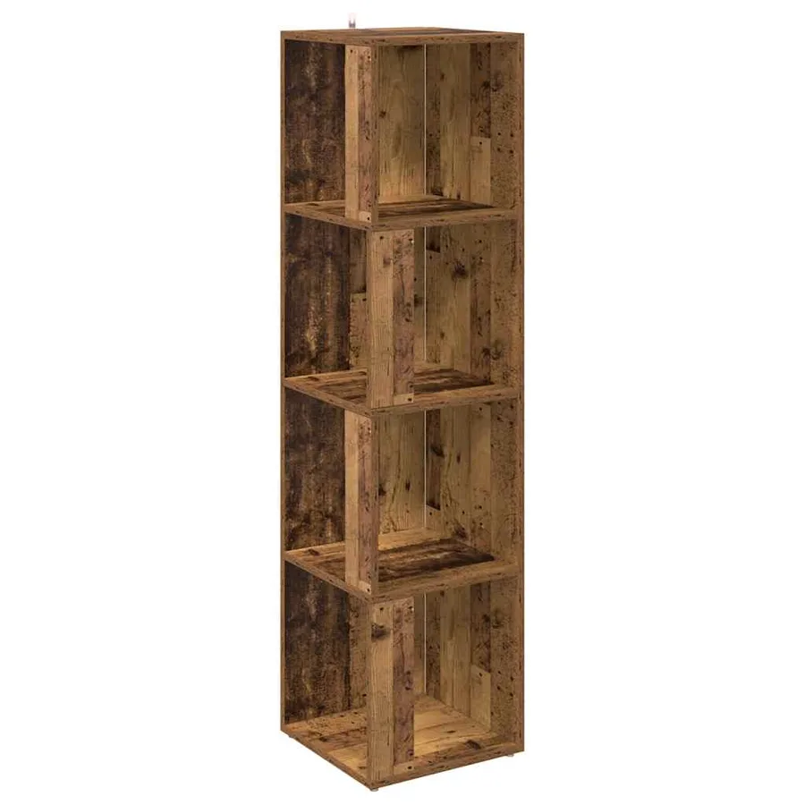 Armoire d'angle vieux bois 33x33x132 cm bois d'ingénierie - 2