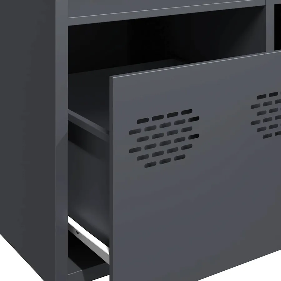 Buffet haut anthracite 68x39x103,5 cm acier - 10