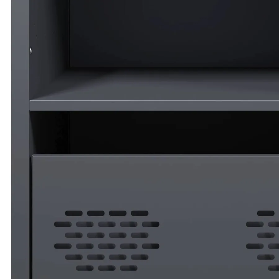 Buffet haut anthracite 68x39x103,5 cm acier - 11
