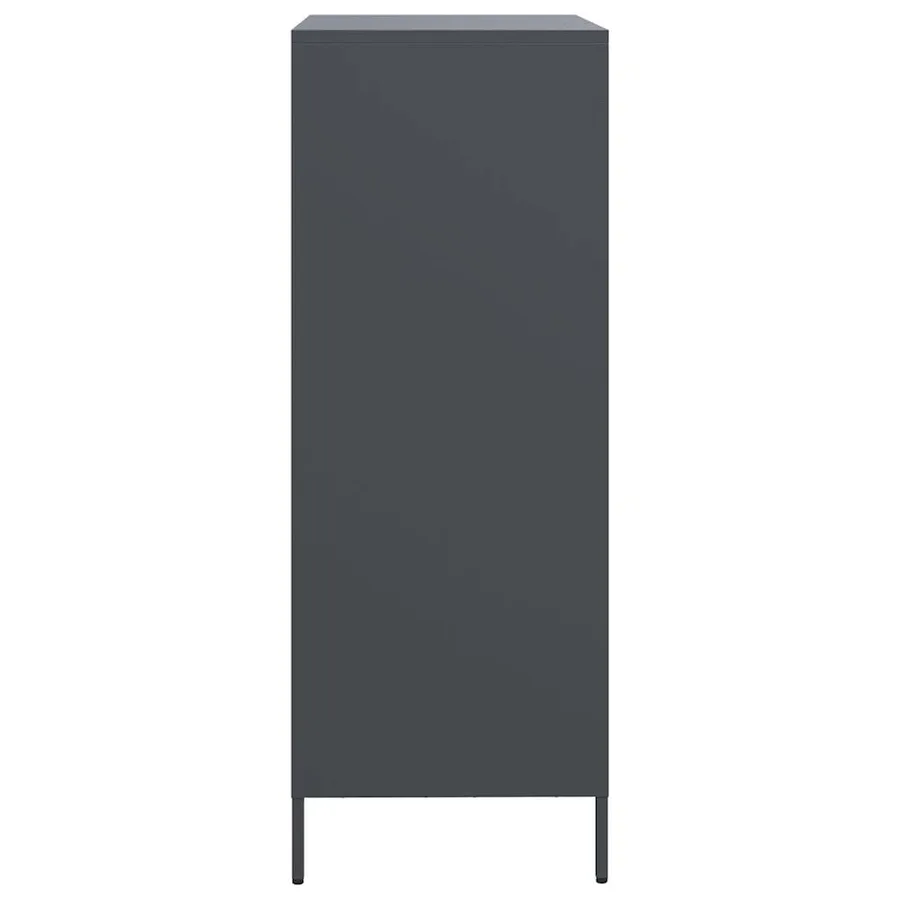 Buffet haut anthracite 68x39x103,5 cm acier - 6